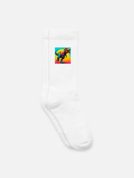 dinosaur - Kids Tennis Socks - white