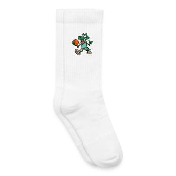 Basketball player crocodile - Kids Tennis Socks - white - Right