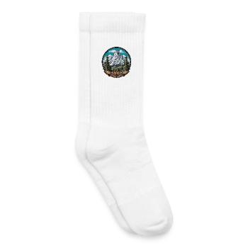 Rêve sommetal dans le panorama forestier - Chaussettes de tennis bio enfant - blanc - Droite