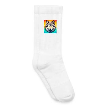 Loup - Chaussettes de tennis bio enfant - blanc - Droite