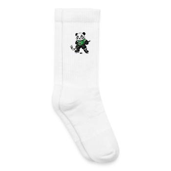 Joueur de hockey sur glace Panda - Chaussettes de tennis bio enfant - blanc - Droite