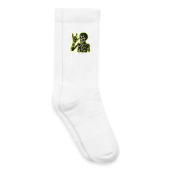 Panneau de pierre squelette néon - Chaussettes de tennis bio enfant - blanc - Droite