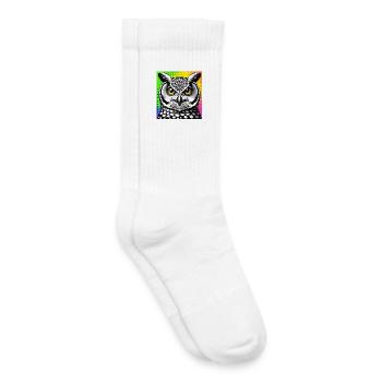 hibou - Chaussettes de tennis bio enfant - blanc - Droite