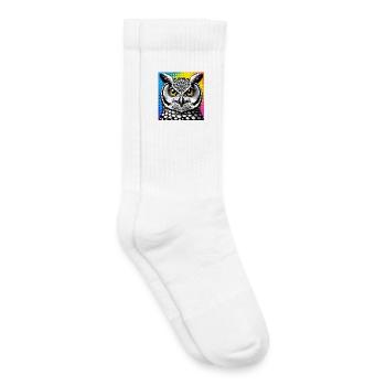 hibou - Chaussettes de tennis bio enfant - blanc - Droite