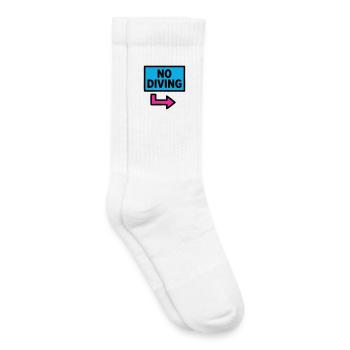 No Diving Sign Pool Retro - Kids Tennis Socks - white - Right