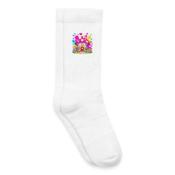 Buntes Pilzhaus Zauber - Kinder Tennissocken - Weiß - Rechts