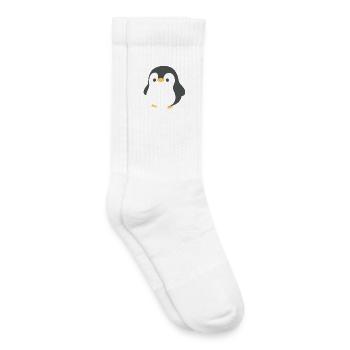 Silhouette du Pingouin Chibi - Chaussettes de tennis bio enfant - blanc - Droite