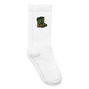 Gummistiefel Gartenarbeit Matschwetter Regen - Kinder Tennissocken - Weiß - Rechts