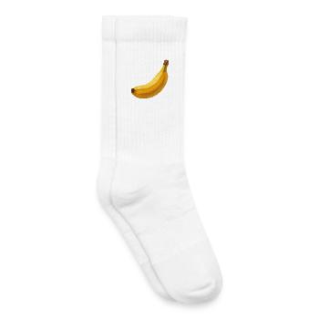 Yellow banana vector illustration - Kids Tennis Socks - white - Right
