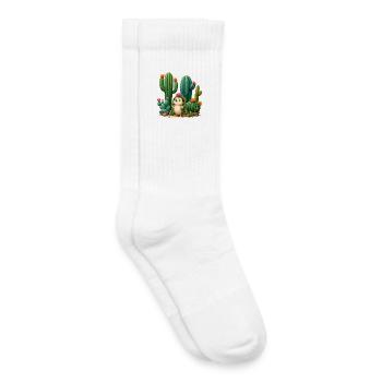 Cactus friends Hedgehogs in the desert paradise - Kids Tennis Socks - white - Right