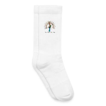 Nouvelle Aube Nouvel Espoir Lever floral - Chaussettes de tennis bio enfant - blanc - Droite