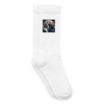 Wolf heult zum Vollmond - Kinder Tennissocken - Weiß - Rechts