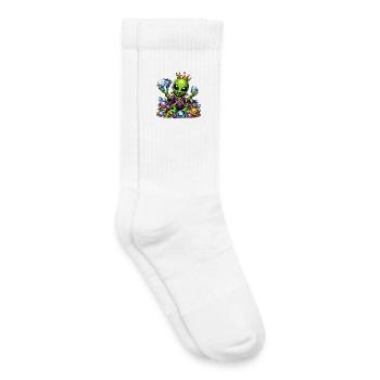 Prince Alien aux Couronnes de Diamant - Chaussettes de tennis bio enfant - blanc - Droite