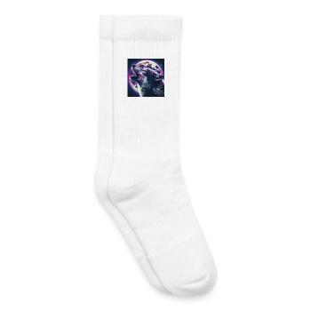 Wolf heult zum Vollmond - Kinder Tennissocken - Weiß - Rechts