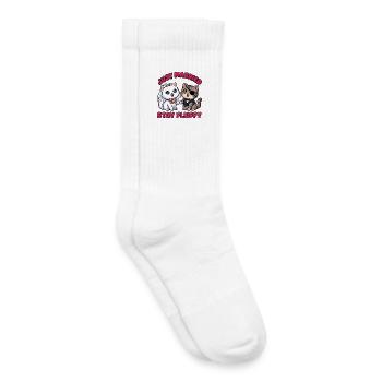 Just Married Stay Fluffy Katzen - Kinder Tennissocken - Weiß - Rechts