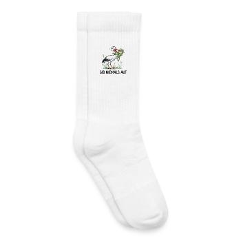 Gib niemals auf! – Lustiger Storch & Frosch - Kinder Tennissocken - Weiß - Rechts