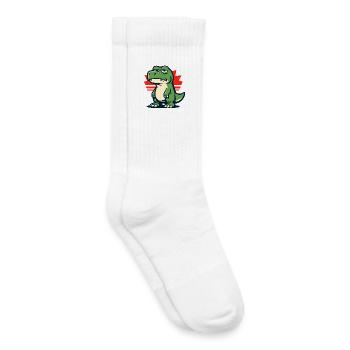 Chill Dinosaur Mood Grumpy - Kids Tennis Socks - white - Right