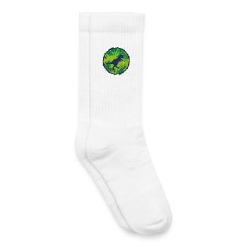 Dino Adventure Finally School T-Rex – Schoolchild - Kids Tennis Socks - white - Right