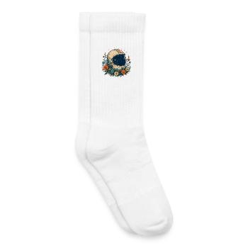 Cosmos Flowers Astronaut Helmet - Kids Tennis Socks - white - Right