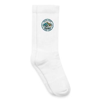 Pack Light Ride Far Bikepacking Vintage Badge Tee - Kids Tennis Socks - white - Right