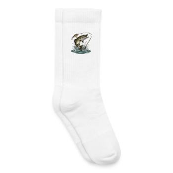 FISHING. WAIT. CATCH. - Kids Tennis Socks - white - Right