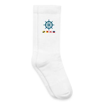 Love – Maritime steering wheel with signal flags - Kids Tennis Socks - white - Right