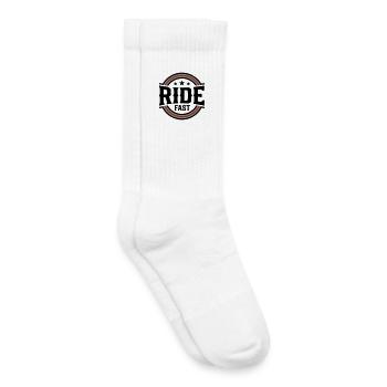 Ride Fast Badge Logo - Kids Tennis Socks - white - Right