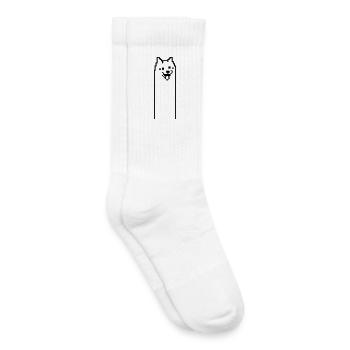 Doge Meme – Funny Shiba Inu Internet Dog - Kids Tennis Socks - white - Right