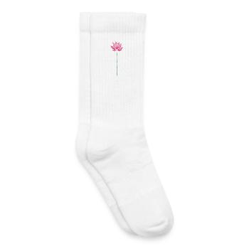 Fleur de lotus rose Zen Calme Yoga et Méditation Art - Chaussettes de tennis bio enfant - blanc - Droite