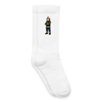 Look héros de dessin animé des pompiers - Chaussettes de tennis bio enfant - blanc - Droite