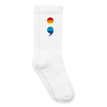 Semicolon Suicide Prevention Semicolon Semi Colon - Kids Tennis Socks - white - Right