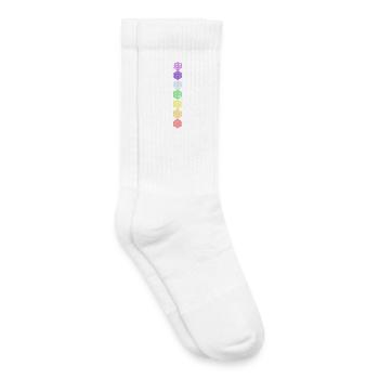 Flower of Life - 5th Dimension - 7 Chakras - Kids Tennis Socks - white - Right