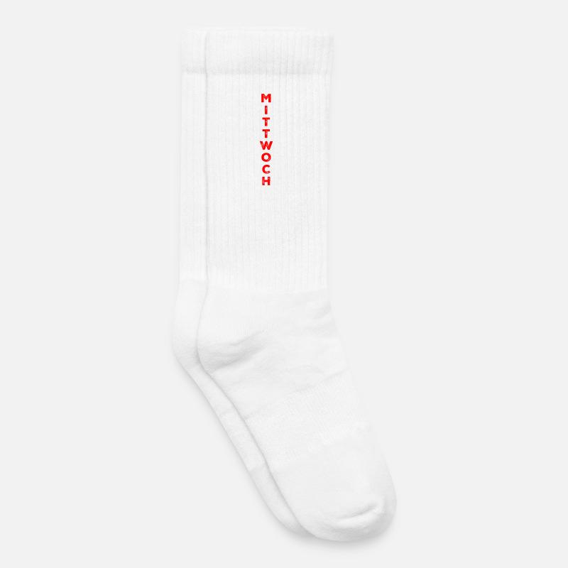 Mittwoch - rot - Kinder Tennissocken - Weiß