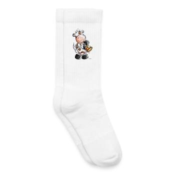 Kuh mit Trompete - Kinder Tennissocken - Weiß - Rechts
