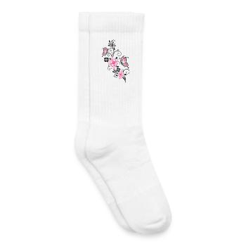 Cherry blossoms with butterflies - Kids Tennis Socks - white - Right