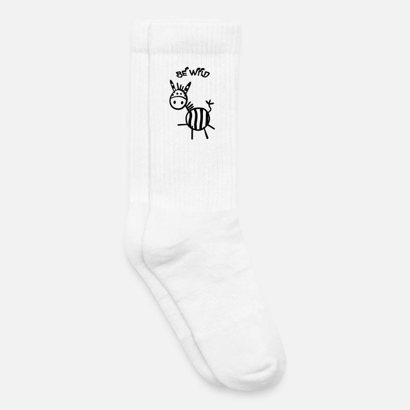 Be Wild Zebra - Kinder Tennissocken - Weiß