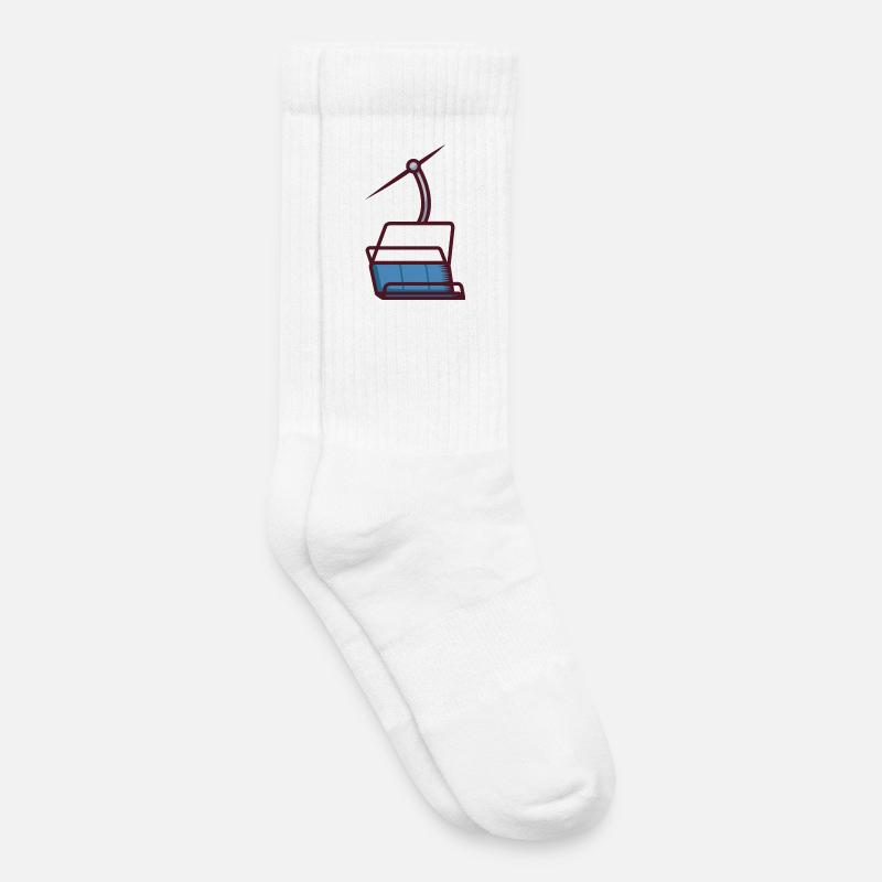 Abstrakte Illustration einer Seilbahn - Kinder Tennissocken - Weiß
