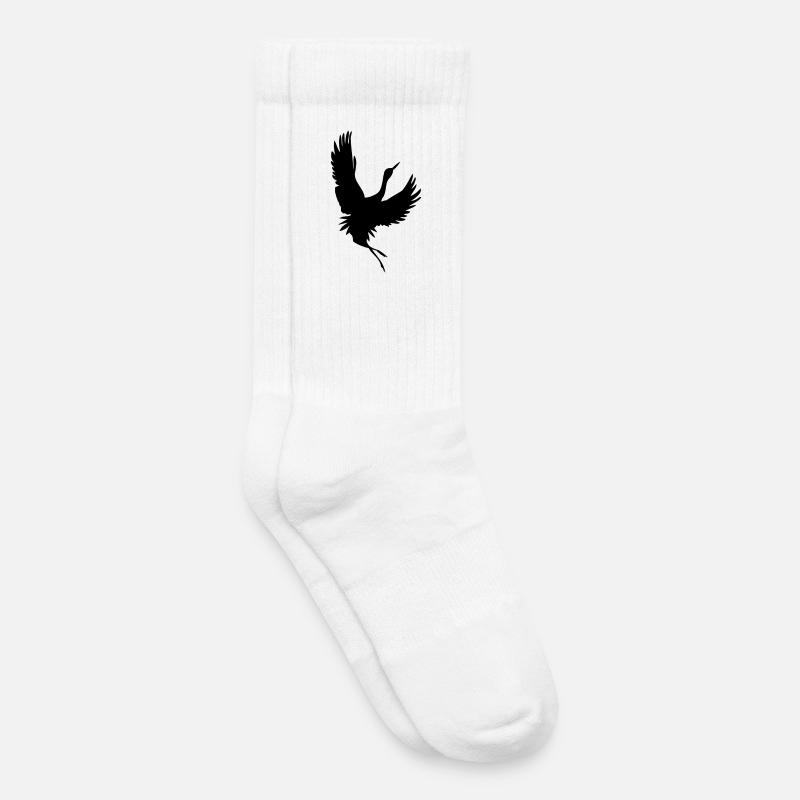 Kranich-Schattenfigur - Kinder Tennissocken - Weiß