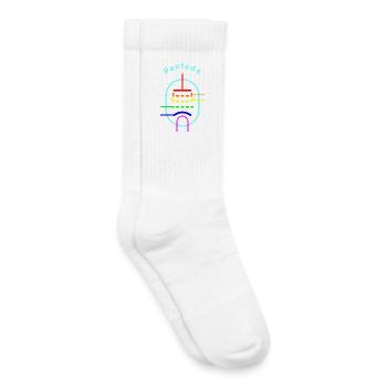 Pentode arc-en-ciel - Icône de tube à vide - Chaussettes de tennis bio enfant - blanc - Droite