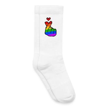 Rainbow Heart Love Peace Passion - Kids Tennis Socks - white - Right