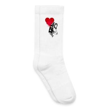 Street art mit ganz viel Liebe - Sprayer mit Herz - Kinder Tennissocken - Weiß - Rechts