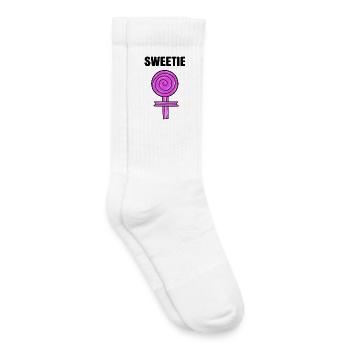 Sugar Sweets Saying Sweet Tooth Candy - Kids Tennis Socks - white - Right
