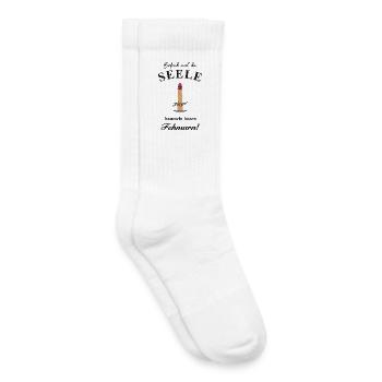 Seele baumeln lassen auf Fehmarn, Zeichnung Flügge - Kinder Tennissocken - Weiß - Rechts