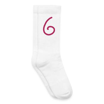 6 Nummer sechs Zahl Geburtstag - Kinder Tennissocken - Weiß - Rechts