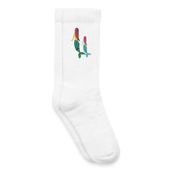 Sea Junior Grey Mother Daughter - Kids Tennis Socks - white - Right