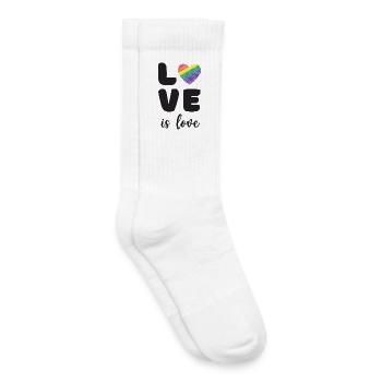 Pride Month - Love is Love - Kids Tennis Socks - white - Right