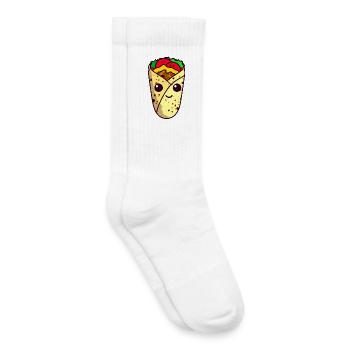 Kawaii Wrap, Döner, Taco - Sweet Street Food Design - Chaussettes de tennis bio enfant - blanc - Droite