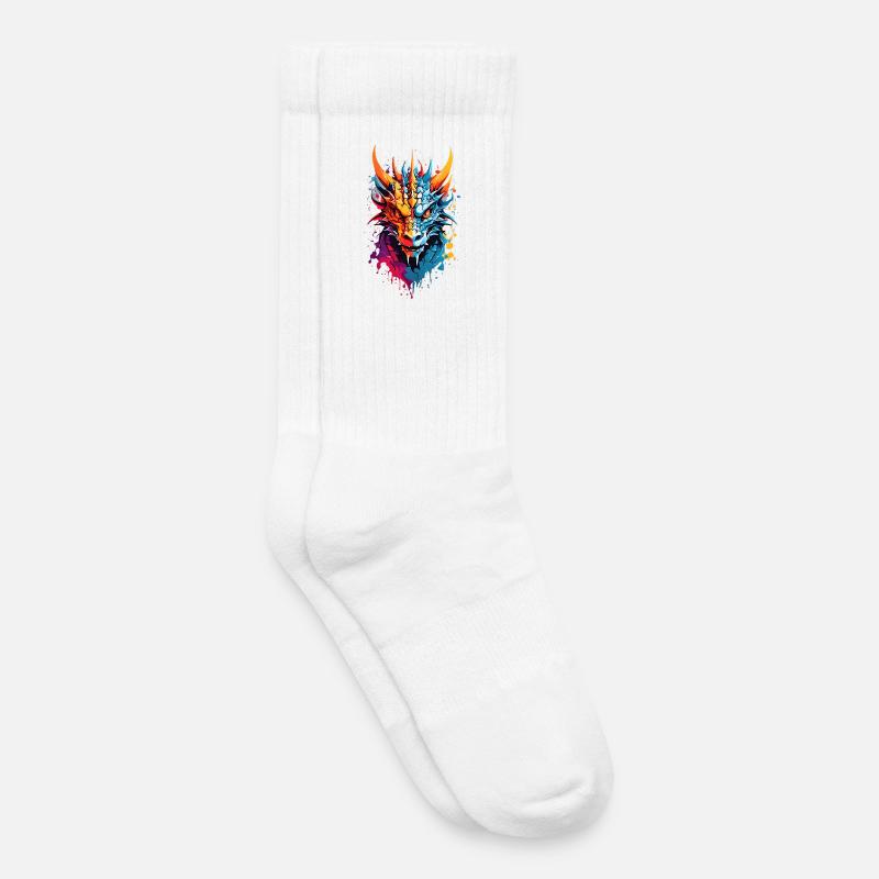 Coole Drache - Kinder Tennissocken - Weiß