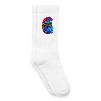 Néon Santa Popart - Chaussettes de tennis bio enfant - blanc - Droite