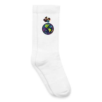 Der Fisch und sein Planet - Kinder Tennissocken - Weiß - Rechts